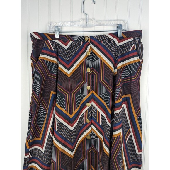 NY Collection Women's Flared A Line Midi Skirt Western Classic Button Up Size XL - Picture 4 of 11